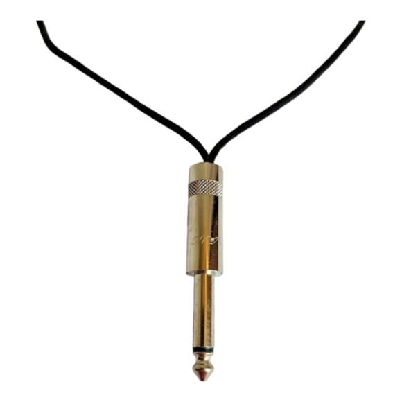 Rean Amplifier Charm Necklace Chrome Metal Black Cord Lobster Claw Closure 17" - Picture 1 of 11